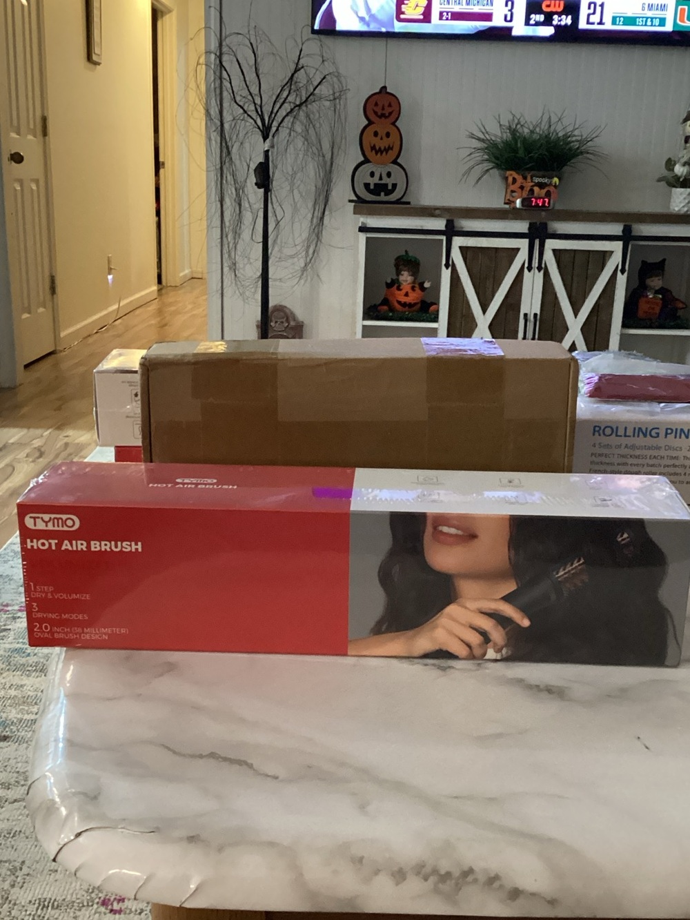 Tymo Hot Air Brush — Red Salon-Style Volumizing Styler